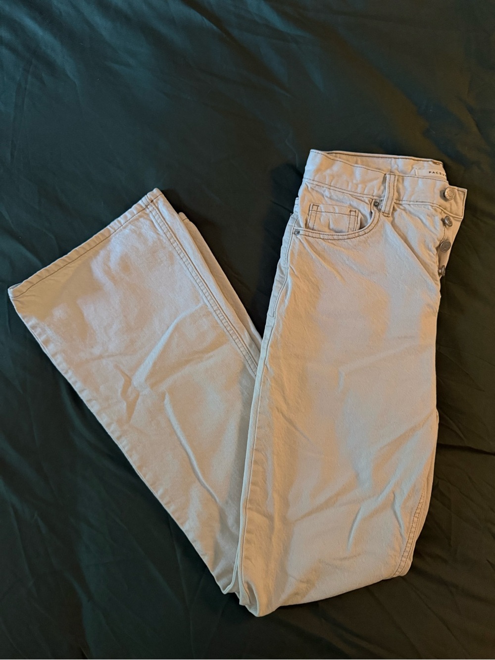 PacSun High-Rise Bootcut Pants in Light Beige